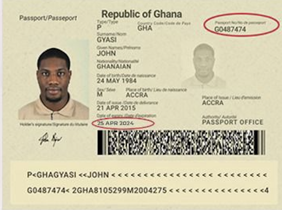 Passport bio page example